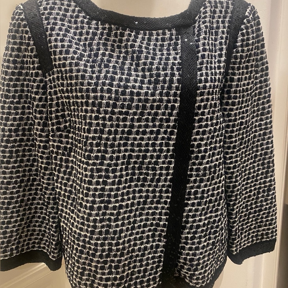 St. John Black and White Tweed Jacket